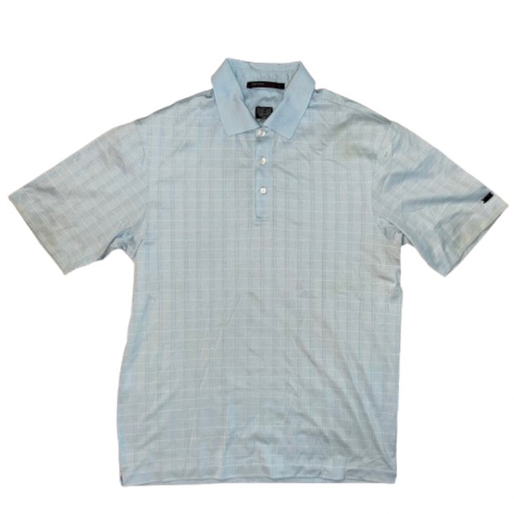 Nike TIGER WOODS COLLECTION Light blue Polo Shirt Collared Short Sleeved - Picture 1 of 7